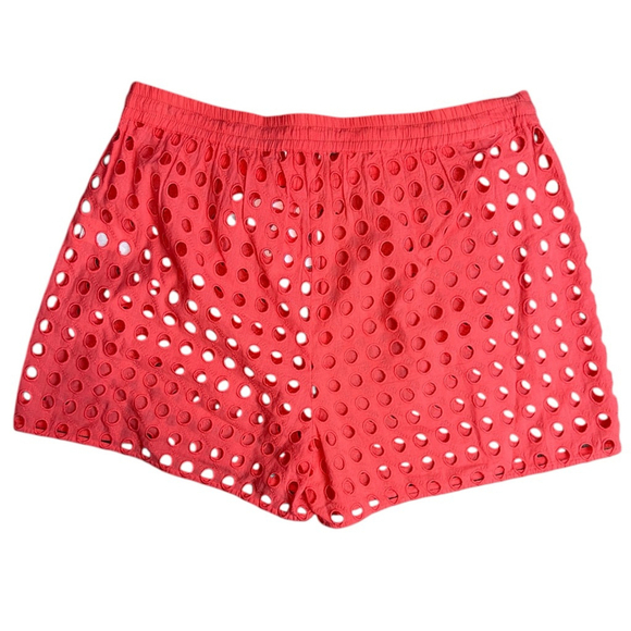 Solid & Striped Charlie Short Classic Eyelet Coral Women's Cover Up Shorts XL - Picture 3 of 4
